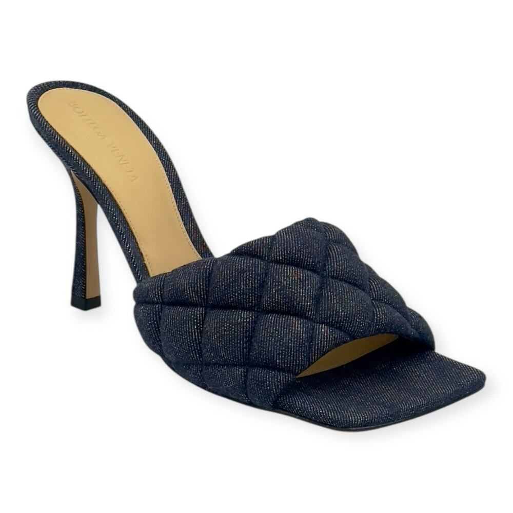 Padded 90 leather sandals Leather 90 Heel In Classic Denim